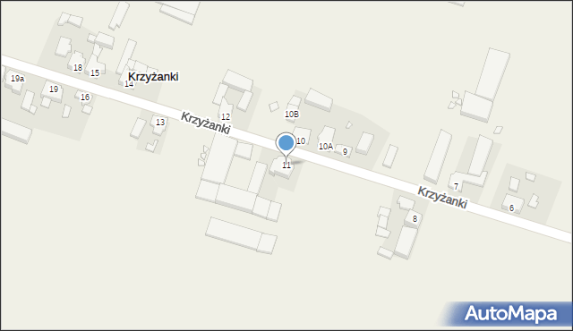 Krzyżanki, Krzyżanki, 11, mapa Krzyżanki