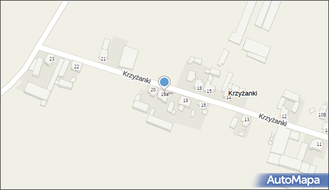 Krzyżanki, Krzyżanki, 19a, mapa Krzyżanki