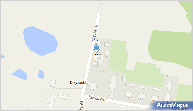 Krzyżanki, Krzyżanki, 5/3, mapa Krzyżanki