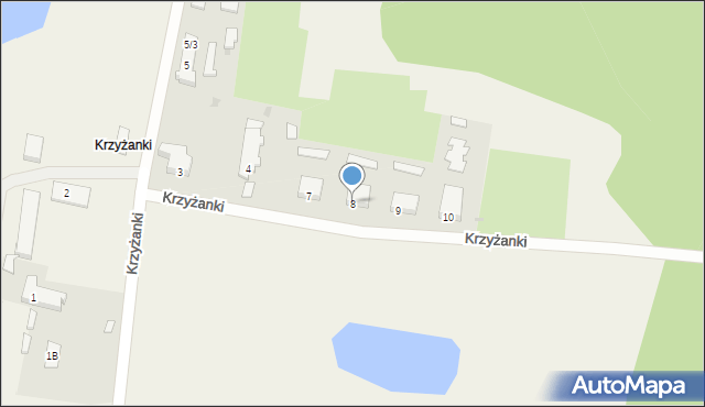 Krzyżanki, Krzyżanki, 8, mapa Krzyżanki