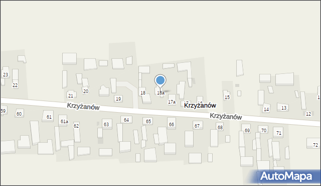 Krzyżanów, Krzyżanów, 18a, mapa Krzyżanów