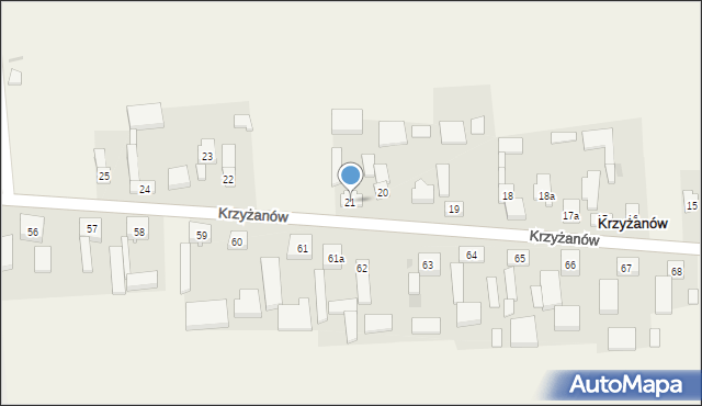 Krzyżanów, Krzyżanów, 21, mapa Krzyżanów