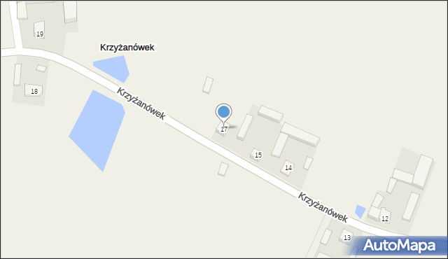 Krzyżanówek, Krzyżanówek, 17, mapa Krzyżanówek