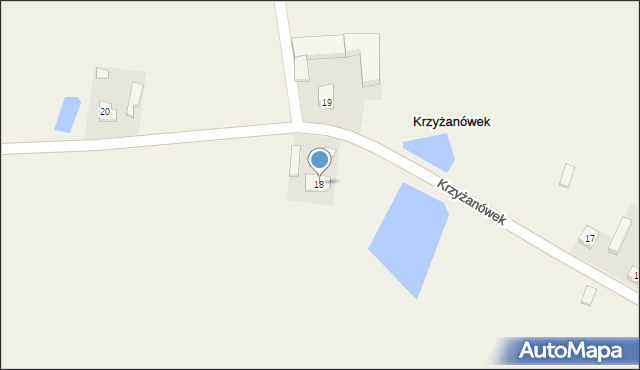 Krzyżanówek, Krzyżanówek, 18, mapa Krzyżanówek