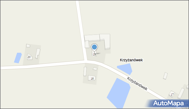 Krzyżanówek, Krzyżanówek, 19, mapa Krzyżanówek