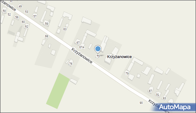 Krzyżanowice, Krzyżanowice, 73, mapa Krzyżanowice