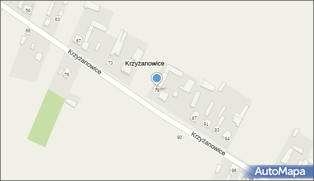 Krzyżanowice, Krzyżanowice, 79, mapa Krzyżanowice