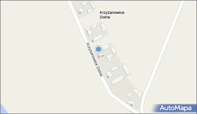 Krzyżanowice Dolne, Krzyżanowice Dolne, 31, mapa Krzyżanowice Dolne