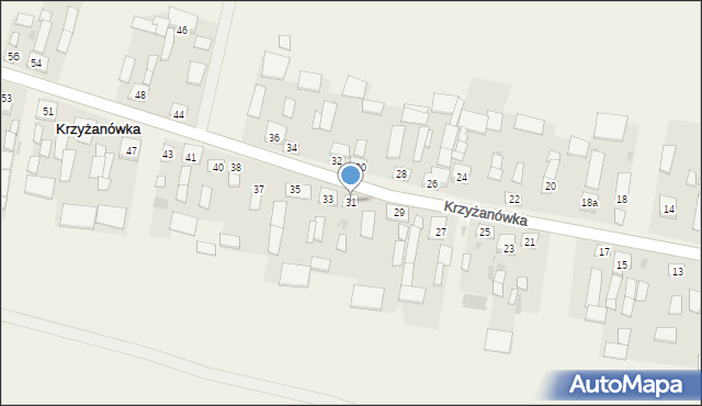 Krzyżanówka, Krzyżanówka, 31, mapa Krzyżanówka