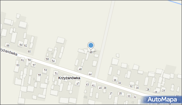 Krzyżanówka, Krzyżanówka, 46, mapa Krzyżanówka