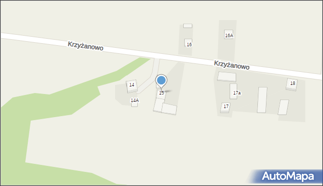 Krzyżanowo, Krzyżanowo, 15, mapa Krzyżanowo