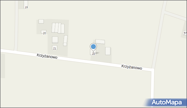 Krzyżanowo, Krzyżanowo, 22, mapa Krzyżanowo