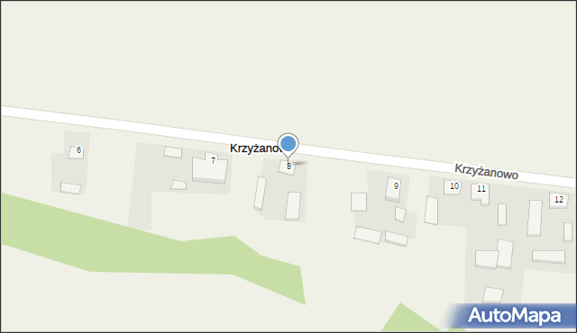 Krzyżanowo, Krzyżanowo, 8, mapa Krzyżanowo