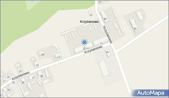 Krzyżanowo, Krzyżanowo, 12, mapa Krzyżanowo