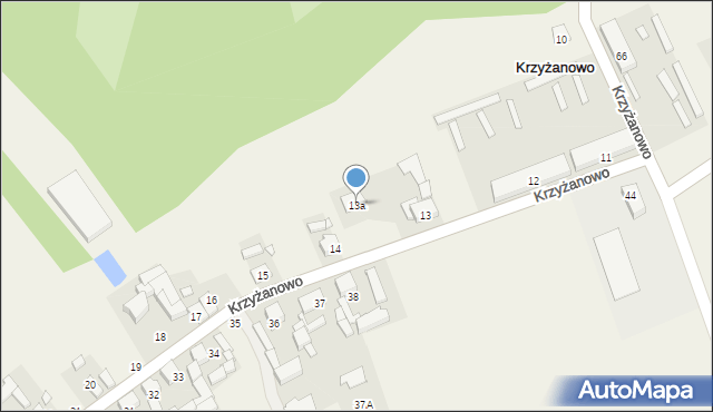 Krzyżanowo, Krzyżanowo, 13a, mapa Krzyżanowo