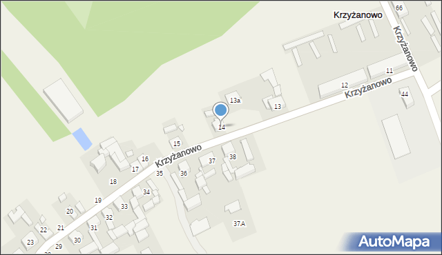 Krzyżanowo, Krzyżanowo, 14, mapa Krzyżanowo