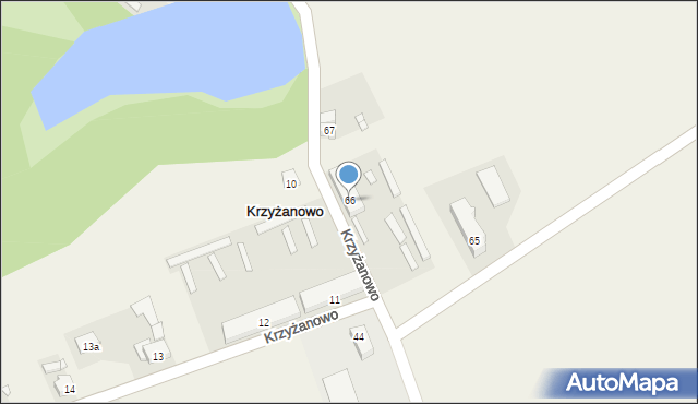 Krzyżanowo, Krzyżanowo, 66, mapa Krzyżanowo