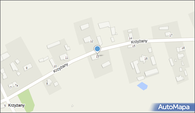 Krzyżany, Krzyżany, 13, mapa Krzyżany