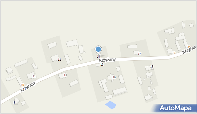 Krzyżany, Krzyżany, 14, mapa Krzyżany