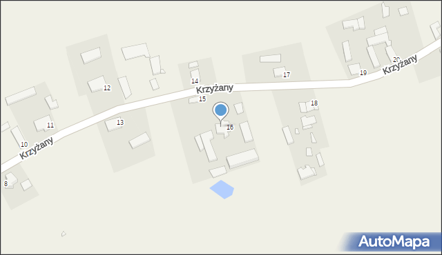 Krzyżany, Krzyżany, 16A, mapa Krzyżany