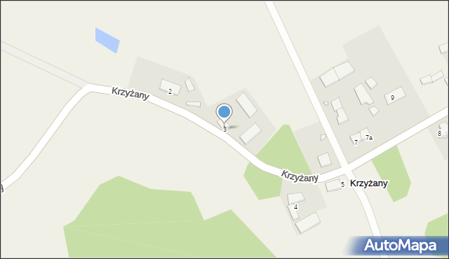 Krzyżany, Krzyżany, 3, mapa Krzyżany