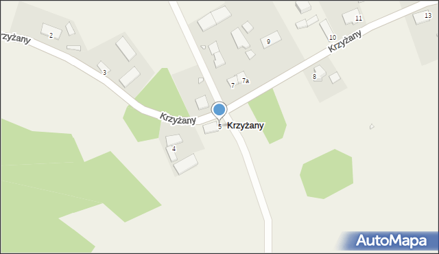 Krzyżany, Krzyżany, 5, mapa Krzyżany