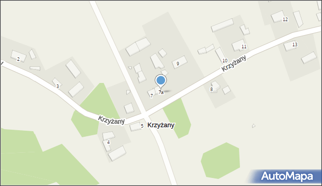 Krzyżany, Krzyżany, 7a, mapa Krzyżany