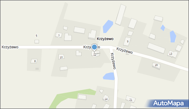 Krzyżewo, Krzyżewo, 12, mapa Krzyżewo