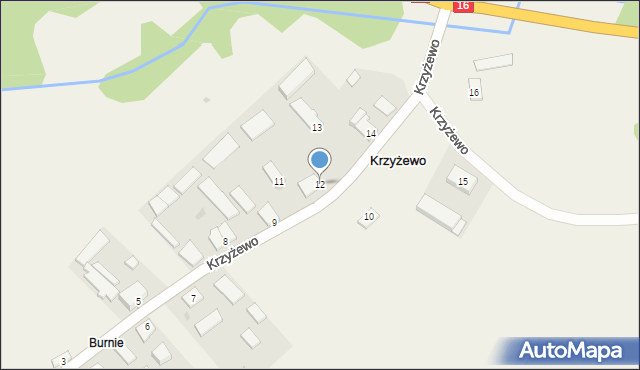 Krzyżewo, Krzyżewo, 12, mapa Krzyżewo