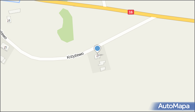 Krzyżewo, Krzyżewo, 17, mapa Krzyżewo