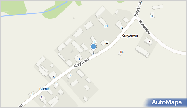 Krzyżewo, Krzyżewo, 9, mapa Krzyżewo