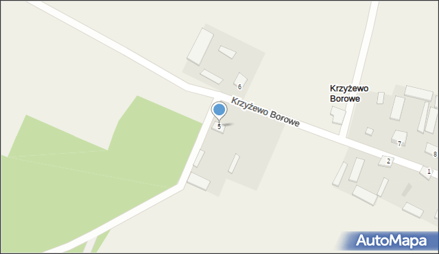 Krzyżewo Borowe, Krzyżewo Borowe, 5, mapa Krzyżewo Borowe