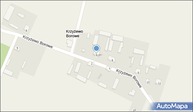 Krzyżewo Borowe, Krzyżewo Borowe, 7, mapa Krzyżewo Borowe