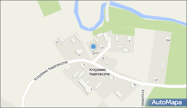 Krzyżewo Nadrzeczne, Krzyżewo Nadrzeczne, 13, mapa Krzyżewo Nadrzeczne