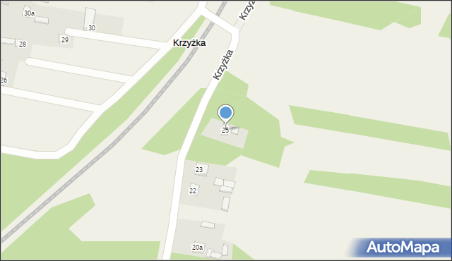 Krzyżka, Krzyżka, 25, mapa Krzyżka