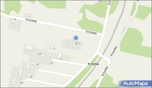 Krzyżka, Krzyżka, 32, mapa Krzyżka