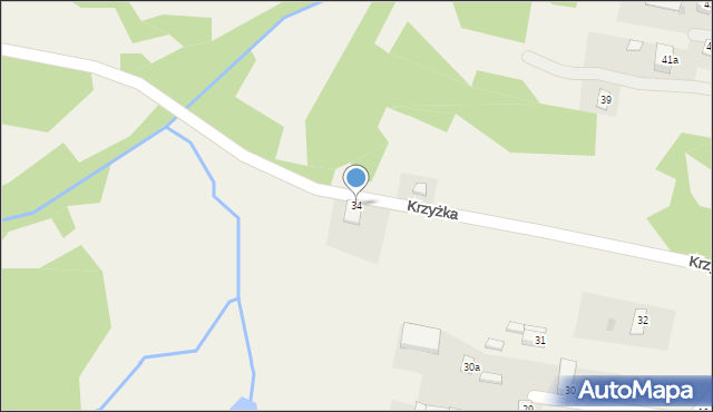 Krzyżka, Krzyżka, 34, mapa Krzyżka