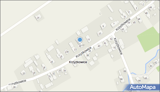 Krzyżkowice, Krzyżkowice, 12, mapa Krzyżkowice