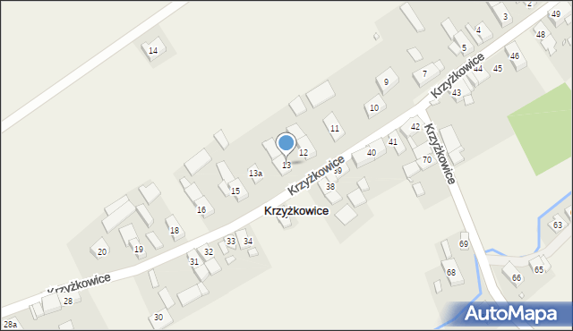 Krzyżkowice, Krzyżkowice, 13, mapa Krzyżkowice