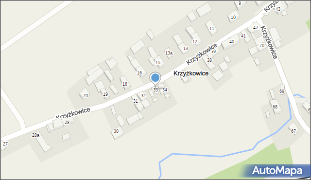 Krzyżkowice, Krzyżkowice, 33, mapa Krzyżkowice