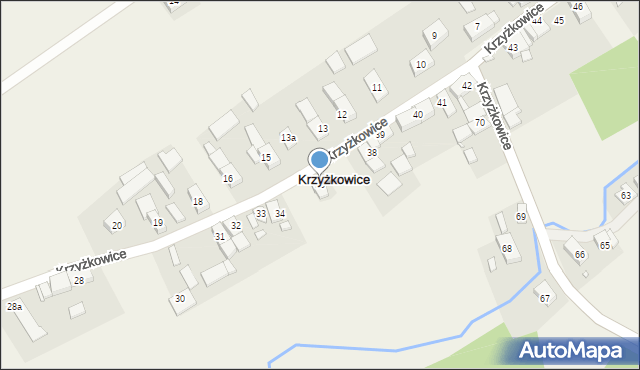 Krzyżkowice, Krzyżkowice, 36, mapa Krzyżkowice