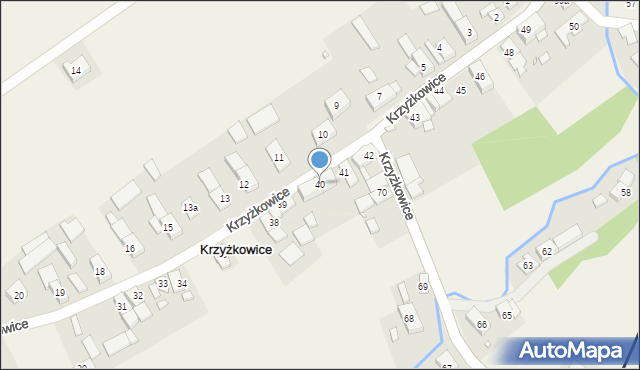 Krzyżkowice, Krzyżkowice, 40, mapa Krzyżkowice