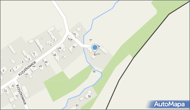 Krzyżkowice, Krzyżkowice, 53, mapa Krzyżkowice