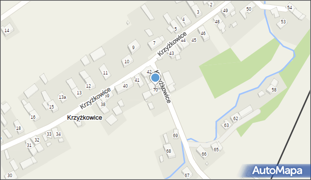 Krzyżkowice, Krzyżkowice, 70, mapa Krzyżkowice