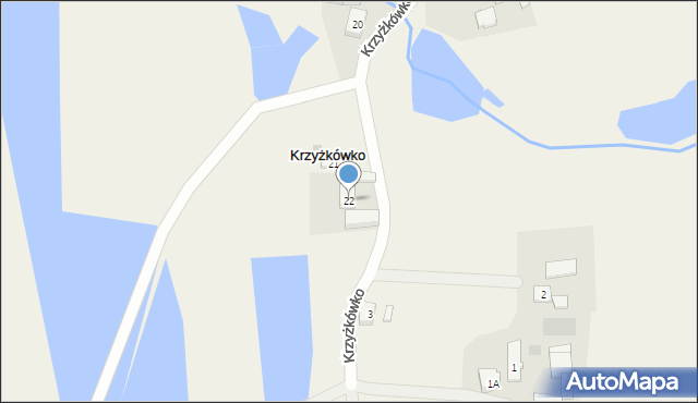 Krzyżkówko, Krzyżkówko, 22, mapa Krzyżkówko