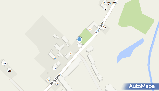 Krzyżowa, Krzyżowa, 22, mapa Krzyżowa