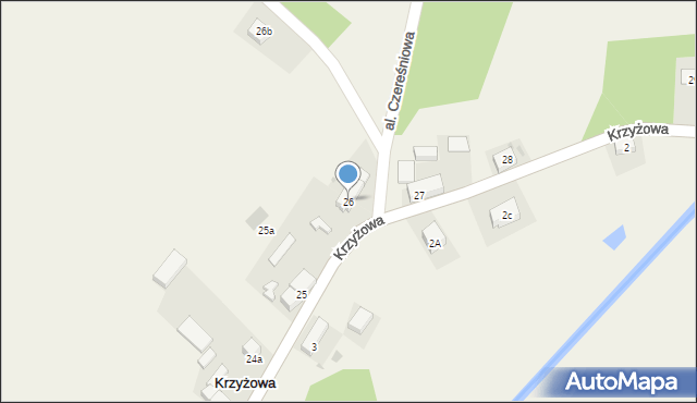 Krzyżowa, Krzyżowa, 26, mapa Krzyżowa