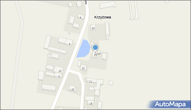 Krzyżowa, Krzyżowa, 23, mapa Krzyżowa