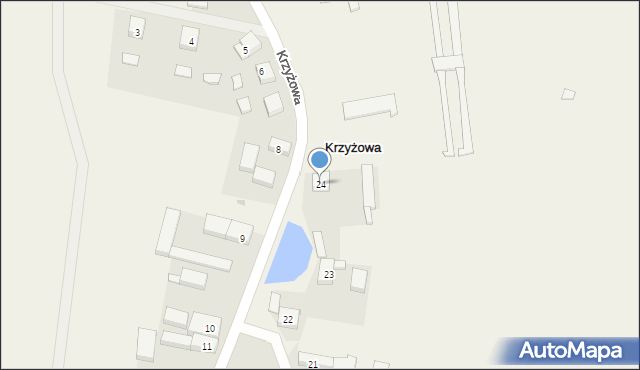 Krzyżowa, Krzyżowa, 24, mapa Krzyżowa