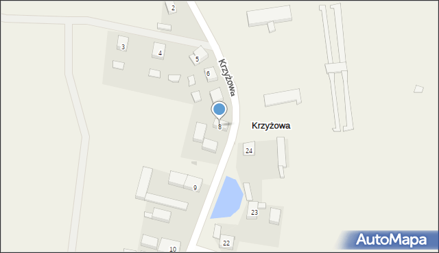 Krzyżowa, Krzyżowa, 8, mapa Krzyżowa